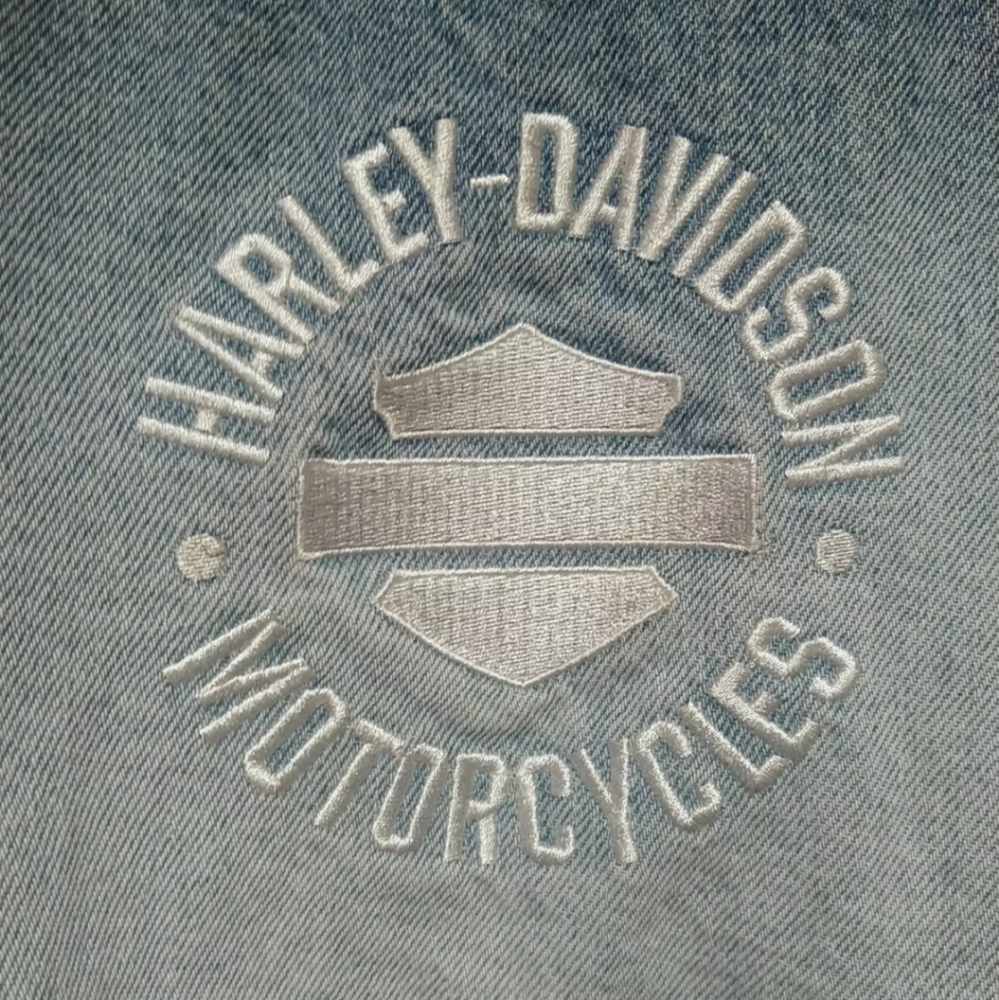 Harley Davidson Distressed Denim Jean Jacket